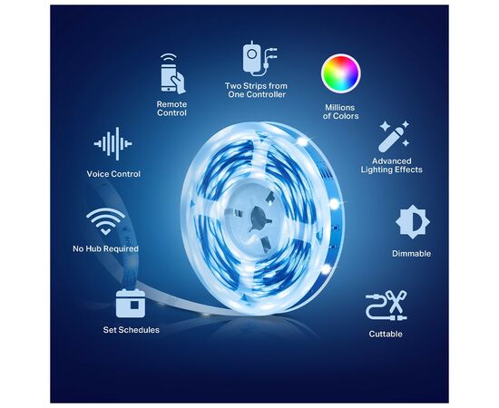 Светодиодная лента TP-Link TAPO L900-10 (TAPO-L900-10), изображение 3 Светодиодная лента TP-Link TAPO L900-10 (TAPO-L900-10), изображение 3