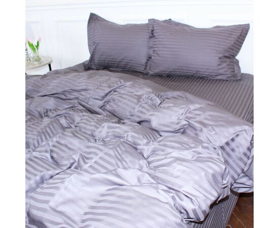 Постельное белье MirSon Satin Stripe 30-0011Gray 160х220 Семейный (2200005251591)