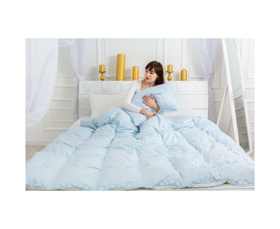 Одеяло MirSon Набор пуховый №2129 Bio-Blue Зима 70% пух одеяло 200х220 + подушки 50х70 2 шт упругие (2200003024012), изображение 11