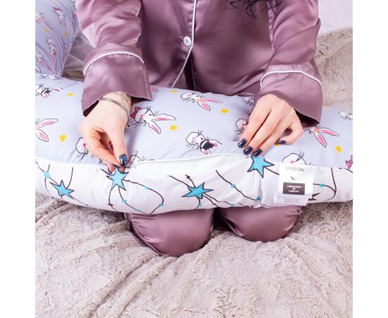 Подушка MirSon для беременных и кормления №8310 Print Line 17-0527 Bunnies Бязь 30х170х20 см (2200006200352), изображение 3 Подушка MirSon для беременных и кормления №8310 Print Line 17-0527 Bunnies Бязь 30х170х20 см (2200006200352), изображение 3