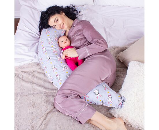 Подушка MirSon для беременных и кормления №8310 Print Line 17-0527 Bunnies Бязь 30х170х20 см (2200006200352), изображение 5 Подушка MirSon для беременных и кормления №8310 Print Line 17-0527 Bunnies Бязь 30х170х20 см (2200006200352), изображение 5