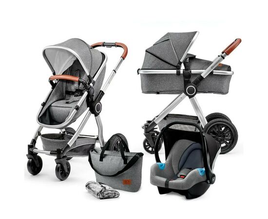 Коляска Kinderkraft 3 в 1 Veo Gray (KKWVEOGRY30000) (5902533910656)