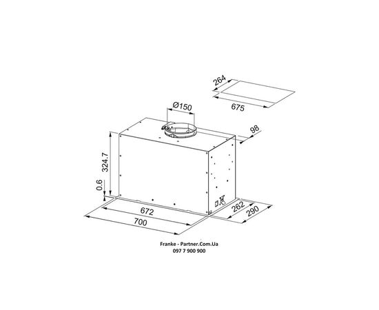 Вытяжка кухонная Franke Box Flush EVO FBFE BK MATT A70 (305.0665.365), изображение 2 Вытяжка кухонная Franke Box Flush EVO FBFE BK MATT A70 (305.0665.365), изображение 2