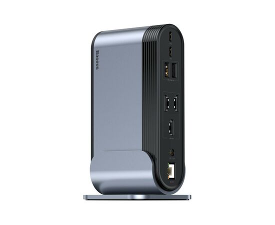 Концентратор Baseus USB3.2 Type-C to 3xHDMI/2xUSB-C/5xUSB/RJ45/SD/TRRS 3.5mm/PD 100W + PA 16 in 1 (CAHUB-DG0G)
