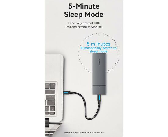Карман внешний Vention SSD M.2 (NVME) M-key USB Type-C 3.2 gray (KPGH0), изображение 5 Карман внешний Vention SSD M.2 (NVME) M-key USB Type-C 3.2 gray (KPGH0), изображение 5