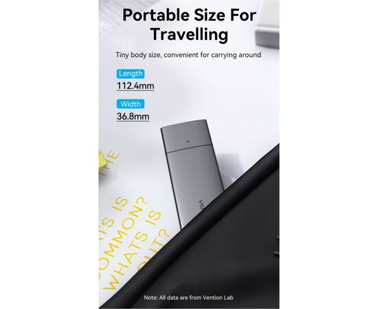 Карман внешний Vention SSD M.2 (NVME) M-key USB Type-C 3.2 gray (KPGH0), изображение 8 Карман внешний Vention SSD M.2 (NVME) M-key USB Type-C 3.2 gray (KPGH0), изображение 8