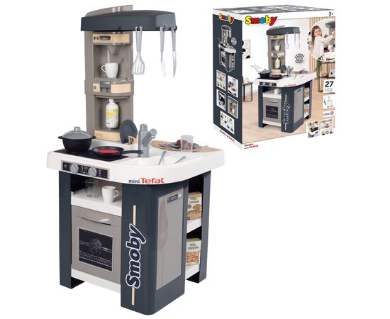 Игровой набор Smoby Интерактивная кухня Тефаль Студио Френч с аксессуарами Графитовая (311056), изображение 3 Игровой набор Smoby Интерактивная кухня Тефаль Студио Френч с аксессуарами Графитовая (311056), изображение 3