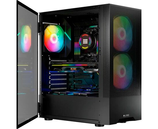 Корпус Logic concept ARYA MESH+GLASS ARGB fans 2x140mm+1x120mm BLACK (AT-ARYA-10-000000-0002), зображення 12 Корпус Logic concept ARYA MESH+GLASS ARGB fans 2x140mm+1x120mm BLACK (AT-ARYA-10-000000-0002), зображення 12