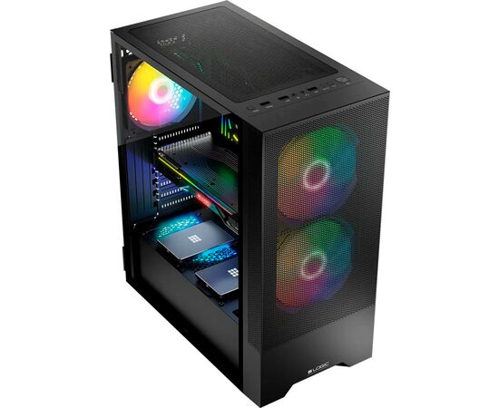 Корпус Logic concept ARYA MESH+GLASS ARGB fans 2x140mm+1x120mm BLACK (AT-ARYA-10-000000-0002), зображення 4 Корпус Logic concept ARYA MESH+GLASS ARGB fans 2x140mm+1x120mm BLACK (AT-ARYA-10-000000-0002), зображення 4