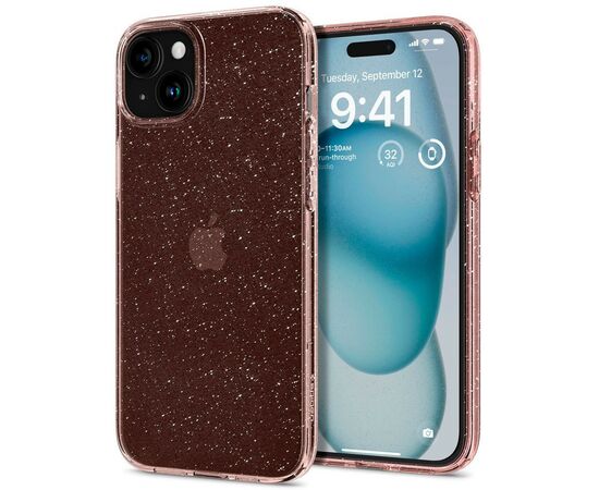 Чехол для мобильного телефона Spigen Apple iPhone 15 Liquid Crystal Glitter Rose Quartz (ACS06789), изображение 11 Чехол для мобильного телефона Spigen Apple iPhone 15 Liquid Crystal Glitter Rose Quartz (ACS06789), изображение 11