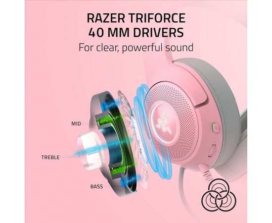 Наушники Razer Kraken Kitty V2 Quartz (RZ04-04730200-R3M1), изображение 10 Наушники Razer Kraken Kitty V2 Quartz (RZ04-04730200-R3M1), изображение 10