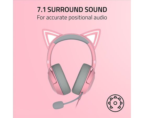 Наушники Razer Kraken Kitty V2 Quartz (RZ04-04730200-R3M1), изображение 8 Наушники Razer Kraken Kitty V2 Quartz (RZ04-04730200-R3M1), изображение 8