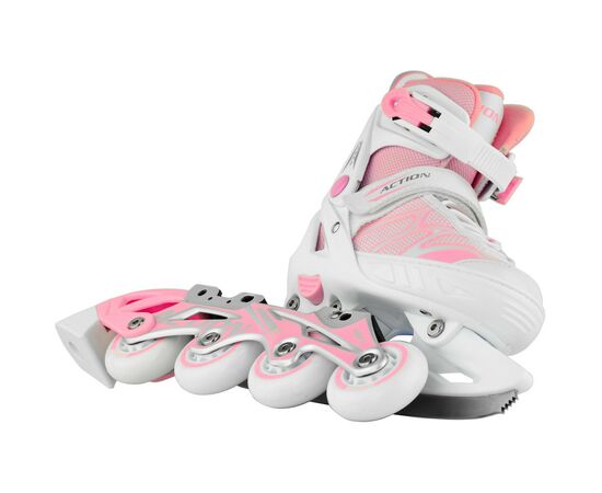 Роликові ковзани Action 2 в 1 Riply Рожеві 33-36 (153B5/2IN1PINK33-36), зображення 4 Роликові ковзани Action 2 в 1 Riply Рожеві 33-36 (153B5/2IN1PINK33-36), зображення 4