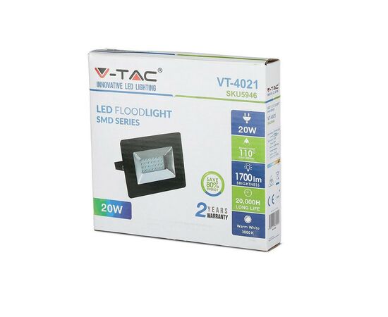 Прожектор V-TAC LED 20W, SKU-5946, E-series, 230V, 3000К (3800157625395), изображение 12 Прожектор V-TAC LED 20W, SKU-5946, E-series, 230V, 3000К (3800157625395), изображение 12