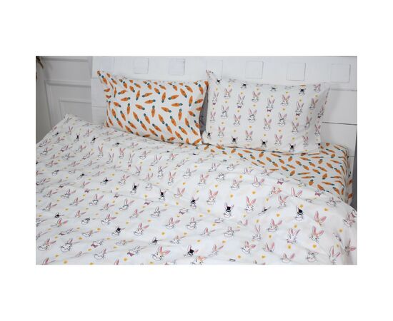 Постільна білизна MirSon Бязь Ranforce Elite 17-0529 Bunnies white Євро (2200004678221), зображення 2 Постільна білизна MirSon Бязь Ranforce Elite 17-0529 Bunnies white Євро (2200004678221), зображення 2
