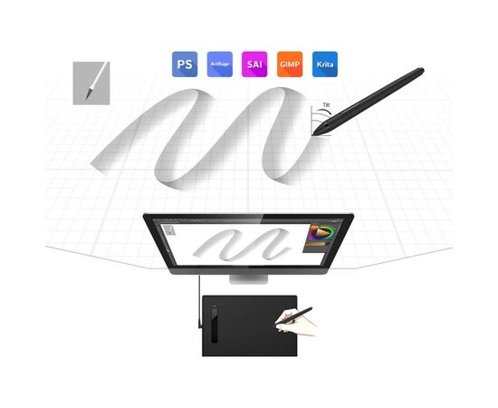 Графический планшет XP-Pen Star G960S Plus Black, изображение 9 Графический планшет XP-Pen Star G960S Plus Black, изображение 9