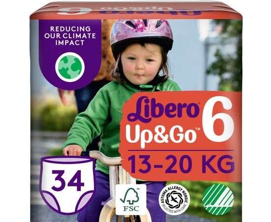 Підгузок Libero Up&Go Розмір 6 (13-20 кг) 34 шт (7322541742861)