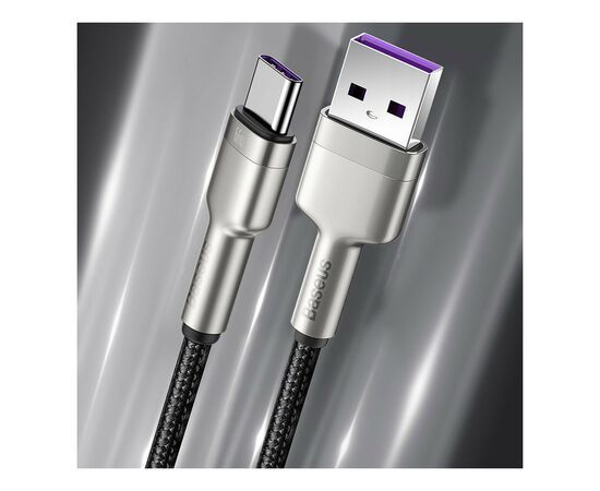 Дата кабель USB 3.1 AM to Type-C 0.25m CAKF 6.0A 66W Cafule Series Metal Data Cable Black Baseus (CAKF000001), зображення 10 Дата кабель USB 3.1 AM to Type-C 0.25m CAKF 6.0A 66W Cafule Series Metal Data Cable Black Baseus (CAKF000001), зображення 10
