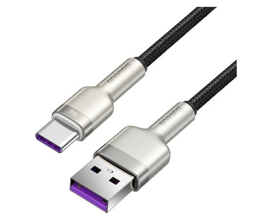 Дата кабель USB 3.1 AM to Type-C 0.25m CAKF 6.0A 66W Cafule Series Metal Data Cable Black Baseus (CAKF000001), зображення 2 Дата кабель USB 3.1 AM to Type-C 0.25m CAKF 6.0A 66W Cafule Series Metal Data Cable Black Baseus (CAKF000001), зображення 2