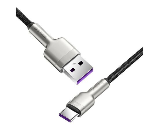 Дата кабель USB 3.1 AM to Type-C 0.25m CAKF 6.0A 66W Cafule Series Metal Data Cable Black Baseus (CAKF000001), зображення 3 Дата кабель USB 3.1 AM to Type-C 0.25m CAKF 6.0A 66W Cafule Series Metal Data Cable Black Baseus (CAKF000001), зображення 3