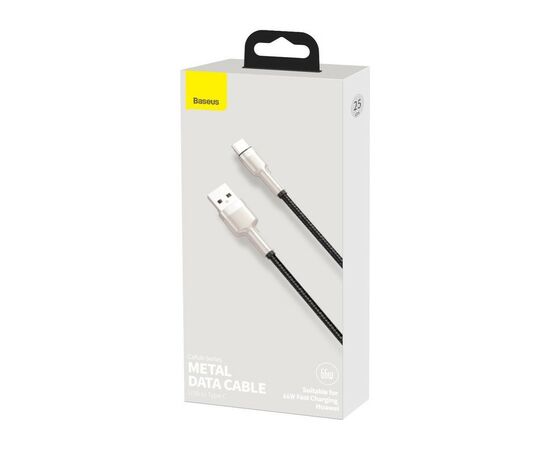 Дата кабель USB 3.1 AM to Type-C 0.25m CAKF 6.0A 66W Cafule Series Metal Data Cable Black Baseus (CAKF000001), зображення 5 Дата кабель USB 3.1 AM to Type-C 0.25m CAKF 6.0A 66W Cafule Series Metal Data Cable Black Baseus (CAKF000001), зображення 5
