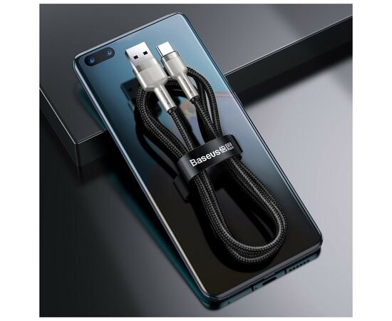 Дата кабель USB 3.1 AM to Type-C 0.25m CAKF 6.0A 66W Cafule Series Metal Data Cable Black Baseus (CAKF000001), зображення 8 Дата кабель USB 3.1 AM to Type-C 0.25m CAKF 6.0A 66W Cafule Series Metal Data Cable Black Baseus (CAKF000001), зображення 8