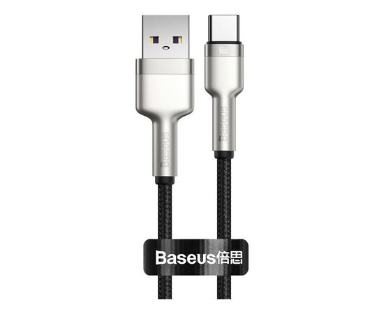 Дата кабель USB 3.1 AM to Type-C 0.25m CAKF 6.0A 66W Cafule Series Metal Data Cable Black Baseus (CAKF000001)