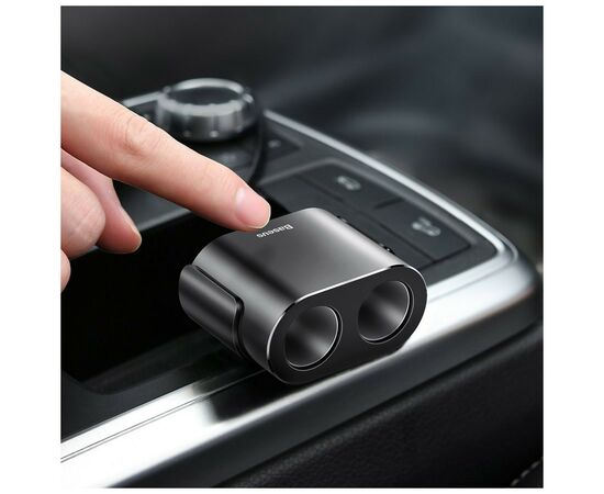 Зарядний пристрій Baseus High Efficiency One to Two Cigarette Lighte Black (CRDYQ-01), зображення 5 Зарядний пристрій Baseus High Efficiency One to Two Cigarette Lighte Black (CRDYQ-01), зображення 5