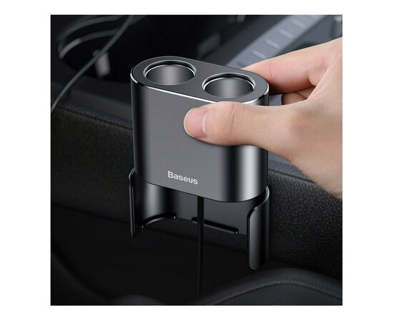 Зарядний пристрій Baseus High Efficiency One to Two Cigarette Lighte Black (CRDYQ-01), зображення 9 Зарядний пристрій Baseus High Efficiency One to Two Cigarette Lighte Black (CRDYQ-01), зображення 9