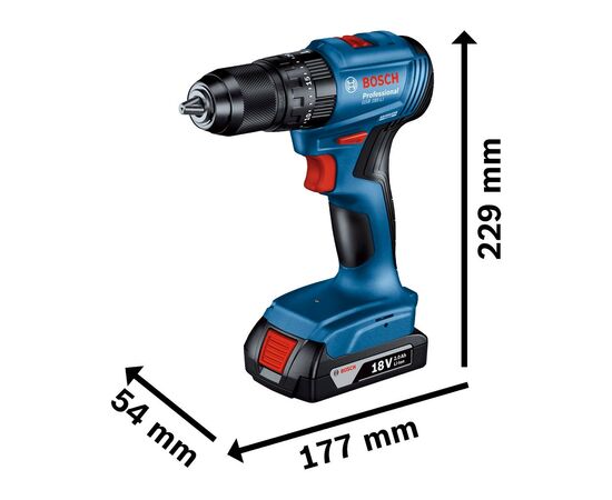 Шуруповерт Bosch GSB 185-LI, 2х2.0 Ah, ЗУ GAL 18V-20, кейс (0.601.9K3.100), изображение 2 Шуруповерт Bosch GSB 185-LI, 2х2.0 Ah, ЗУ GAL 18V-20, кейс (0.601.9K3.100), изображение 2