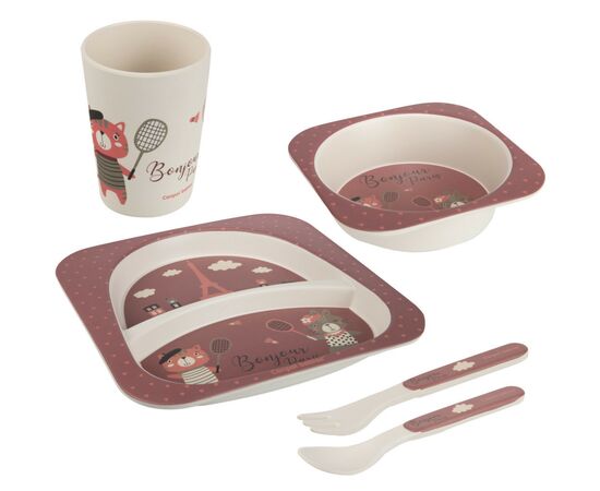 Набор детской посуды Canpol babies BONJOUR PARIS посуды 5 эл. красный (9/227_red)