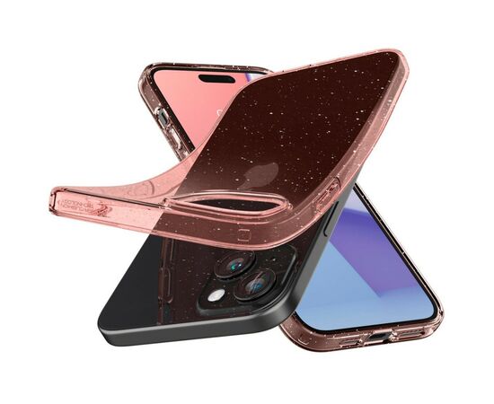 Чехол для мобильного телефона Spigen Apple iPhone 15 Plus Liquid Crystal Glitter Rose Quartz (ACS06649), изображение 3 Чехол для мобильного телефона Spigen Apple iPhone 15 Plus Liquid Crystal Glitter Rose Quartz (ACS06649), изображение 3