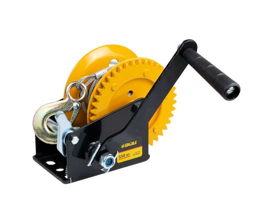 Лебідка Sigma ручна барабанна, сталевий трос 10мx5мм, 550кг (6134011), зображення 2 Лебідка Sigma ручна барабанна, сталевий трос 10мx5мм, 550кг (6134011), зображення 2