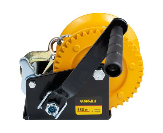 Лебідка Sigma ручна барабанна, сталевий трос 10мx5мм, 550кг (6134011), зображення 3 Лебідка Sigma ручна барабанна, сталевий трос 10мx5мм, 550кг (6134011), зображення 3