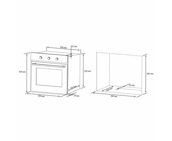 Духовой шкаф Eleyus DIANA 6006 WH, изображение 12 Духовой шкаф Eleyus DIANA 6006 WH, изображение 12