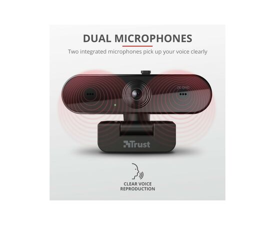 Веб-камера Trust Taxon QHD Black (24228), изображение 9 Веб-камера Trust Taxon QHD Black (24228), изображение 9