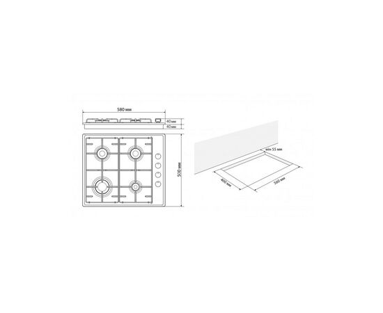 Варочная поверхность Jantar HGF 60 BL EF, изображение 11 Варочная поверхность Jantar HGF 60 BL EF, изображение 11