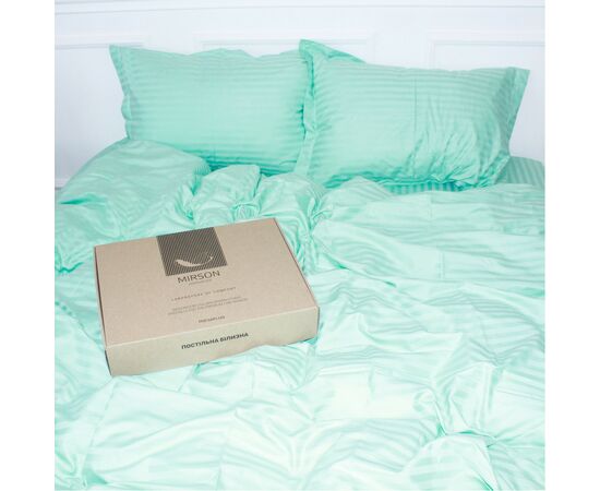 Постельное белье MirSon Satin Stripe 30-0014Mint 160х220 Семейный (2200005252864), изображение 4