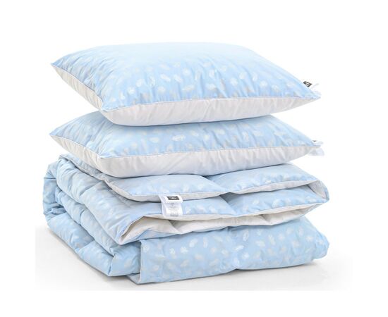 Одеяло MirSon Набор пуховый №2109 Bio-Blue Зима 90% пух одеяло 172х205 + подушки 50х70 2 шт средние (2200003023206), изображение 4