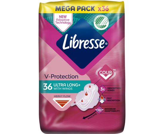 Гигиенические прокладки Libresse Ultra Long Wings 36 шт. (7322540536836), изображение 2 Гигиенические прокладки Libresse Ultra Long Wings 36 шт. (7322540536836), изображение 2