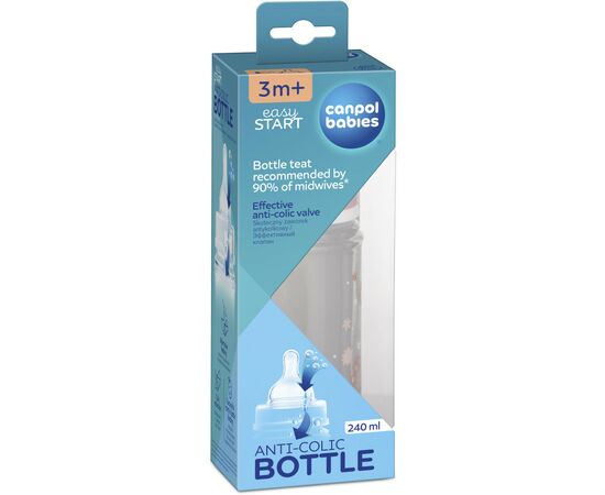Бутылочка для кормления Canpol babies EasyStart Newborn baby с широким отверстием 240 мл (35/217_pin), изображение 2 Бутылочка для кормления Canpol babies EasyStart Newborn baby с широким отверстием 240 мл (35/217_pin), изображение 2