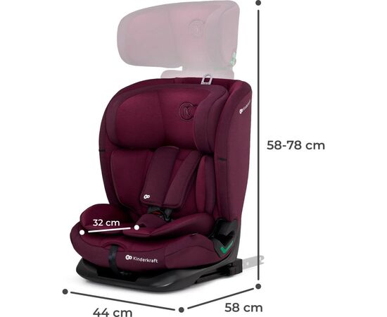 Автокресло Kinderkraft Oneto3 i-Size Cherry Pearl (KCONE300RED0000) (5902533922185), изображение 11 Автокресло Kinderkraft Oneto3 i-Size Cherry Pearl (KCONE300RED0000) (5902533922185), изображение 11