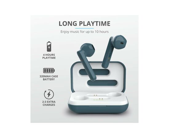 Наушники Trust Primo Touch True Wireless Mic Blue (23780), изображение 11 Наушники Trust Primo Touch True Wireless Mic Blue (23780), изображение 11