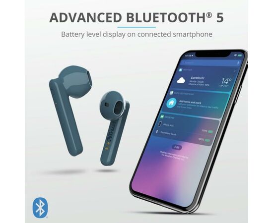 Наушники Trust Primo Touch True Wireless Mic Blue (23780), изображение 8 Наушники Trust Primo Touch True Wireless Mic Blue (23780), изображение 8