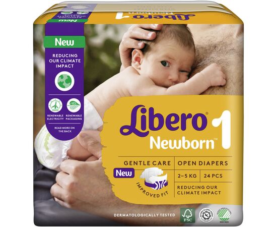 Подгузник Libero New Born 1 2-5 кг 24 шт (7322541197562), изображение 2 Подгузник Libero New Born 1 2-5 кг 24 шт (7322541197562), изображение 2