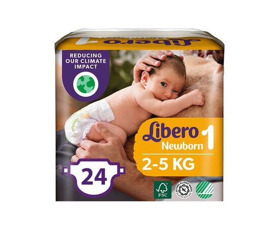Подгузник Libero New Born 1 2-5 кг 24 шт (7322541197562)