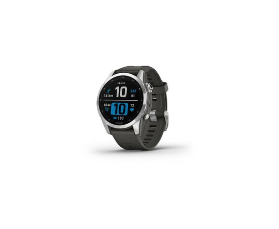 Смарт-годинник Garmin fenix 7S Stainless Steel w/Graphite Band, GPS (010-02539-01)