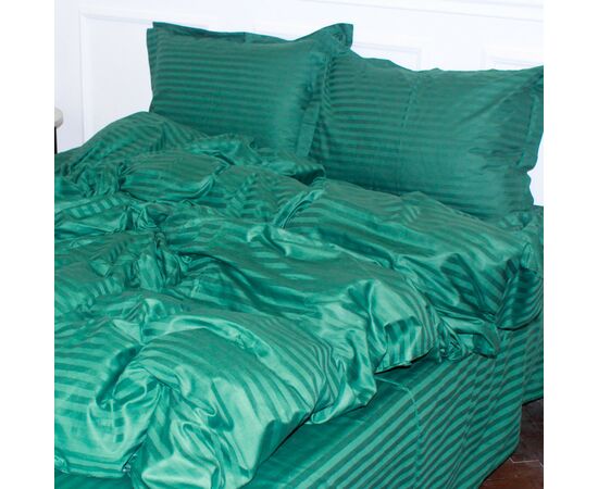 Постельное белье MirSon Satin Stripe 30-0017Green 160х220 Семейный (2200005254127)