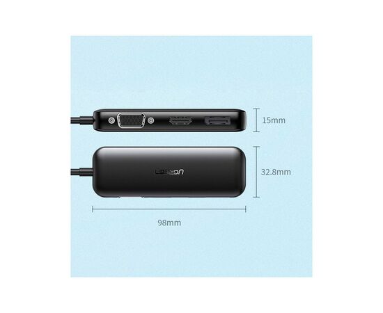 Переходник USB2.0 Type-C to VGA V1.2/HDMI V2.0b/DP V1.2a CM260 black Ugreen (60568), изображение 11 Переходник USB2.0 Type-C to VGA V1.2/HDMI V2.0b/DP V1.2a CM260 black Ugreen (60568), изображение 11