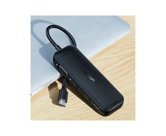 Переходник USB2.0 Type-C to VGA V1.2/HDMI V2.0b/DP V1.2a CM260 black Ugreen (60568), изображение 9 Переходник USB2.0 Type-C to VGA V1.2/HDMI V2.0b/DP V1.2a CM260 black Ugreen (60568), изображение 9